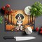 Edge Collections - 15" x 12" - Multicolor - Beagle Decorative Glass Cutting Board - 1 Piece